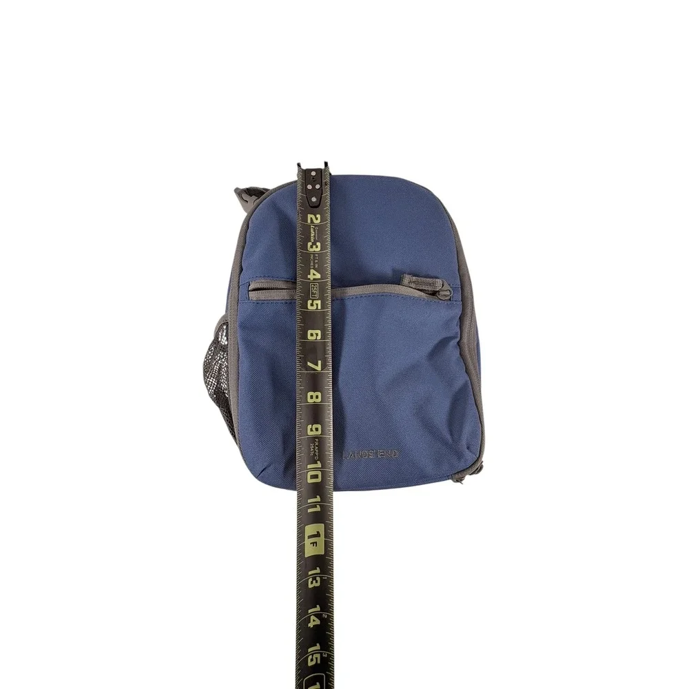 Lands End Lunch Box Kids OS Navy Blue Excellent Insulated Buckle Handle Bag